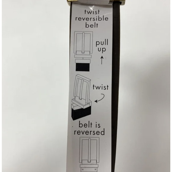 NWT! Frye REVERSIBLE Leather Belt Bronze Gold Buckle Tan Gray Size LARGE 36" - Picture 8 of 8